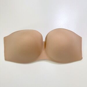 Soma Bra Enbliss Stay Put Strapless Bra 38DD Tan Nude Beige